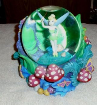 Walt Disney Peter Pan Tinkerbell " You Can Fly " Fairy Music Light Up Snow Globe