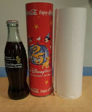1996 Walt Disney World 25th Anniversary Edition Coca Cola Bottle,  Tub,  Letter.