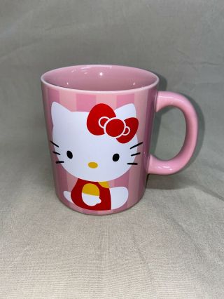 Hello Kitty 2011 Double Sided Design Sanrio Cat Pink Ceramic Coffee Cup Tea Mug