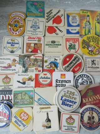 Over 300 Old Vintage Cardboard Advertising Beer Mats Coasters