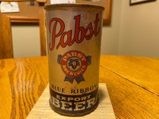 Pabst Blue Ribbon Export Beer Oi Flat Top Beer Can