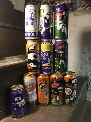 National Bohemian Beer Cans Athletic Sport Baltimore Ravens Orioles Empty