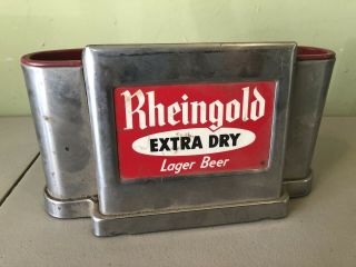 Vintage Collectible Plastic Rheingold Extra Dry Beer Bar Napkin Holder