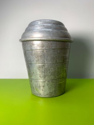 Vintage Mirro 1 Cup Aluminum Shaker Measuring Cup W/lid 2623m Usa Made