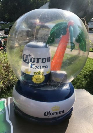 Corona Extra Beer 34” Inflatable Snow Globe Advertising Display Pool Float Nos