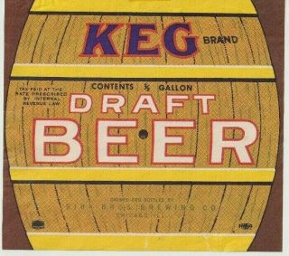 Birk Bros.  Brewing Co.  Keg Draft Beer Chicago,  Ill.