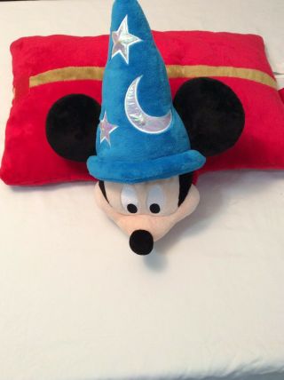 Disney Fantasia Sorcerer Mickey Mouse Light Up Pillow Pet Plush