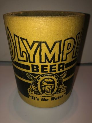Rare Vintage 70s 80s Olympia Beer Coozie Koozie Can Cooler Holder Ad Promo Vtg