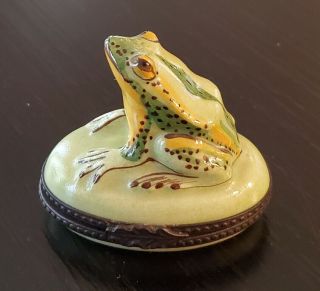 Limoges Frog Trinket Box Hand Painted Signed
