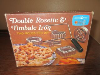 Vintage Nordic Ware Rosette & Timbale Iron W/4 Molds And Booklet
