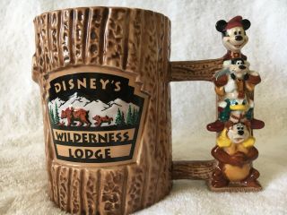 Disney Wilderness Lodge Coffee Mug Cup With Totem Pole Character Handle Euc