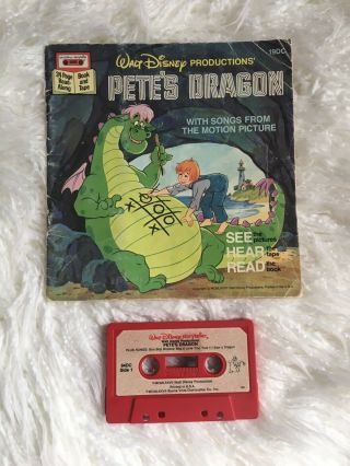 Pete’s Dragon Story Book Disney Read Along Books On Tape Cassettes Children 1977