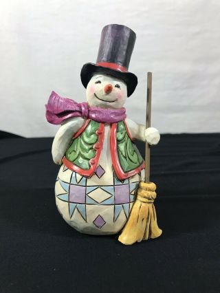 Jim Shore Heartwood Creek Snowman Ready Set Snow Enesco Figurine