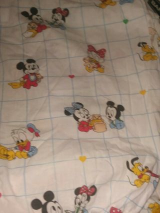 Vintage Dundee Disney Babies Mickey Mouse Fitted Crib Sheet Minnie Donald Pluto