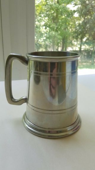 Vintage Fine British Pewter Beer Stein Mug Made In Sheffield England,  Engraved