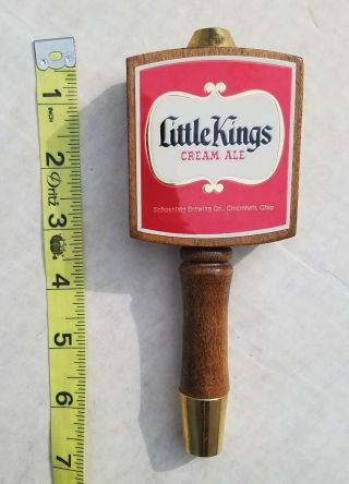 Little Kings Cream Ale Beer Wooden Tap Handle Schoenling Brewing Co 7 " 2 Sided