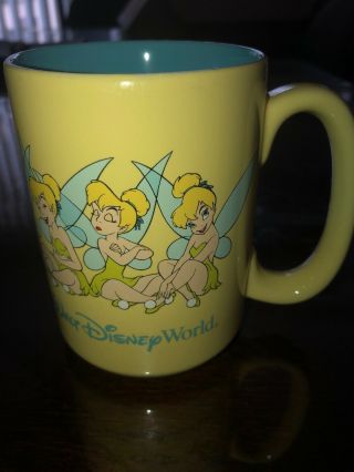 Walt Disney World Tinkerbell From Peter Pan Coffee Cup Mug Yellow Tink Exc