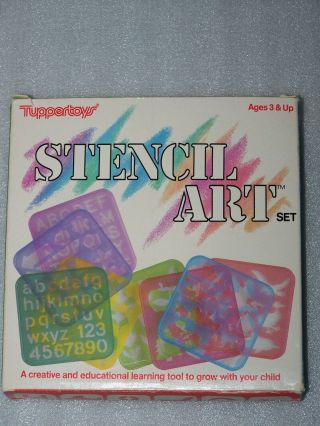 1987 Tupperware Tuppertoys Stencil Art Set - 8 Piece Drawing Stencils