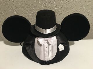 Walt Disney World Mickey Mouse Ears Hat Adult Groom Black Cap “hubby”