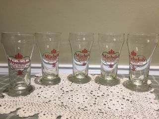 5 Rare Vintage Michelob Beer Glasses Anheuser Busch