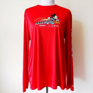2016 Walt Disney World Marathon Adult Long Sleeve Shirt Red Medium