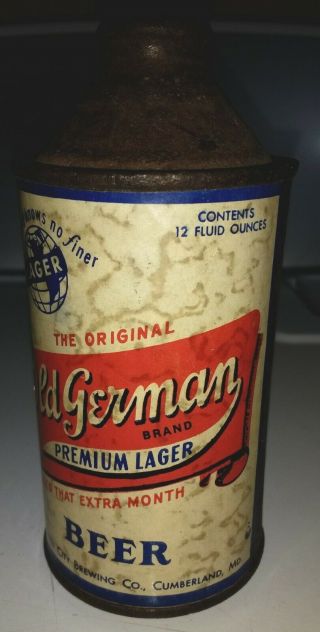 Vintage Cone Top Beer Can - Old German Premium Lager - Queen City Brewing,  Md