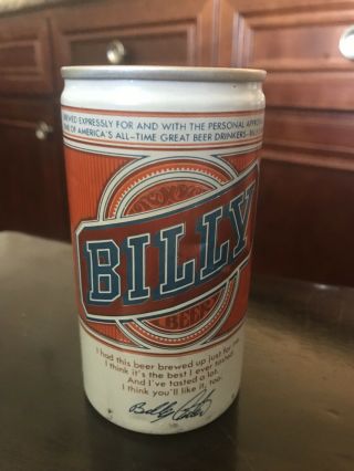 Vintage Billy Carter Steel Pull Tab 12 Oz Beer Can Full Rare Wow