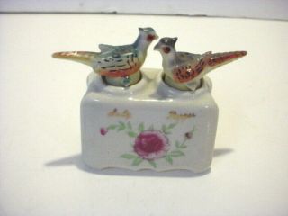 Pheasant/bird Nodder Japan Porcelain Salt & Pepper Shakers.  Atlantic City.