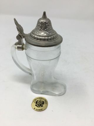 Vintage West Germany Mini Boot Glass Stein -