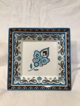 Vera Bradley Andrea By Sadek Porcelain Square Java Blue Plate Dish