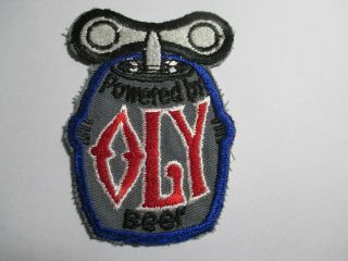 Powered by OLY Beer Patch,  Vintage,  NOS 2 1/4 X 3 1/4 INCHES 2