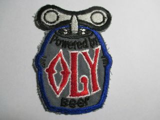 Powered by OLY Beer Patch,  Vintage,  NOS 2 1/4 X 3 1/4 INCHES 3