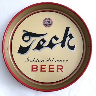 Tech Golden Pilsener Beer Metal Tray - Pittsburgh Brewing Company - Vintage