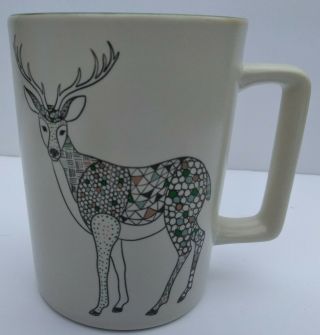 2017 Starbucks Mosaic Deer Buck Stag 12 Oz Coffee Tea Cup Mug