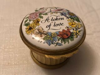 Halcyon Days Enamels Trinket Box A Token Of Love