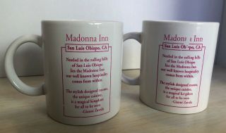MADONNA INN Pink - San Luis Obispo,  California,  Ceramic Coffee Cup Set Of 2 Mugs 3