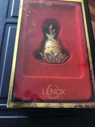 Lenox Hospitality Williamsburg Pineapple Ornament Gold Color