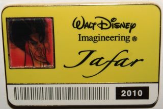 Disney Wdi Villains Jafar 2010 Lenticular I.  D Badge Le 300 Cast Exclusive Pin