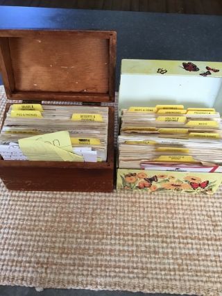 Vintage Recipe Boxes Full Of Handwriiten And Clipped Recipes