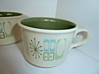 Set Of 3 Atomic Cathay Taylorstone Tea Or Coffee Mugs 1950s Mid - Century