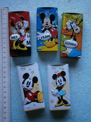 Walt Disney Mickey Minnie Mouse Pluto Metal Case Empty Tin Box Chocolate Crunch