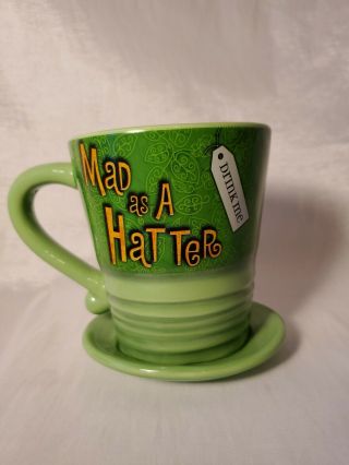 Authentic Disney Parks Mad Hatter Mug Alice In Wonderland " Drink Me " Coffee Tea