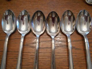 6 Towle Empire Silverplate Supreme Cutlery Japan Place / Oval Soup Spoons 1103