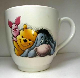 Disney Store Winnie The Pooh Eeyore and Piglet Large Pink Coffee Mug 2