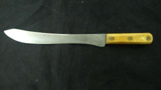 Vintage 12 " Blade Carbon Butcher Breaking Full Tang Knife.  Sharp,  Blade.