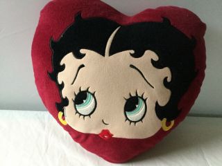 Betty Boop 2 Sided Applique 16” Heart Throw Pillow Euc