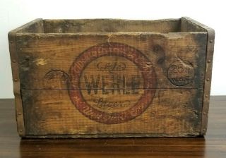 Vintage Wooden Beer Crate The Wehle Brewing Co.  Ale & Lager West Haven,  Conn.