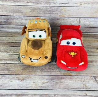 Disney Pixar Cars Lightning Mcqueen And Tow Mater Pillows Stuff Animals.
