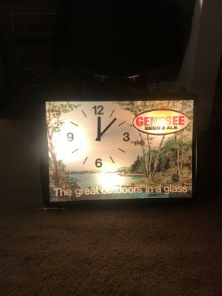 Vintage Advertising Genesee Beer And Ale Clock Plastic