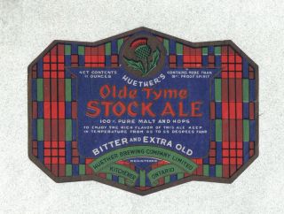 Beer Label - Canada - Huether 